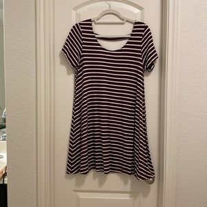 Maroon stripped dress